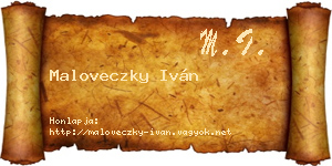 Maloveczky Iván névjegykártya